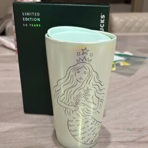 Starbucks 50th Anniversary Mint Green and Siren Silver Tumbler